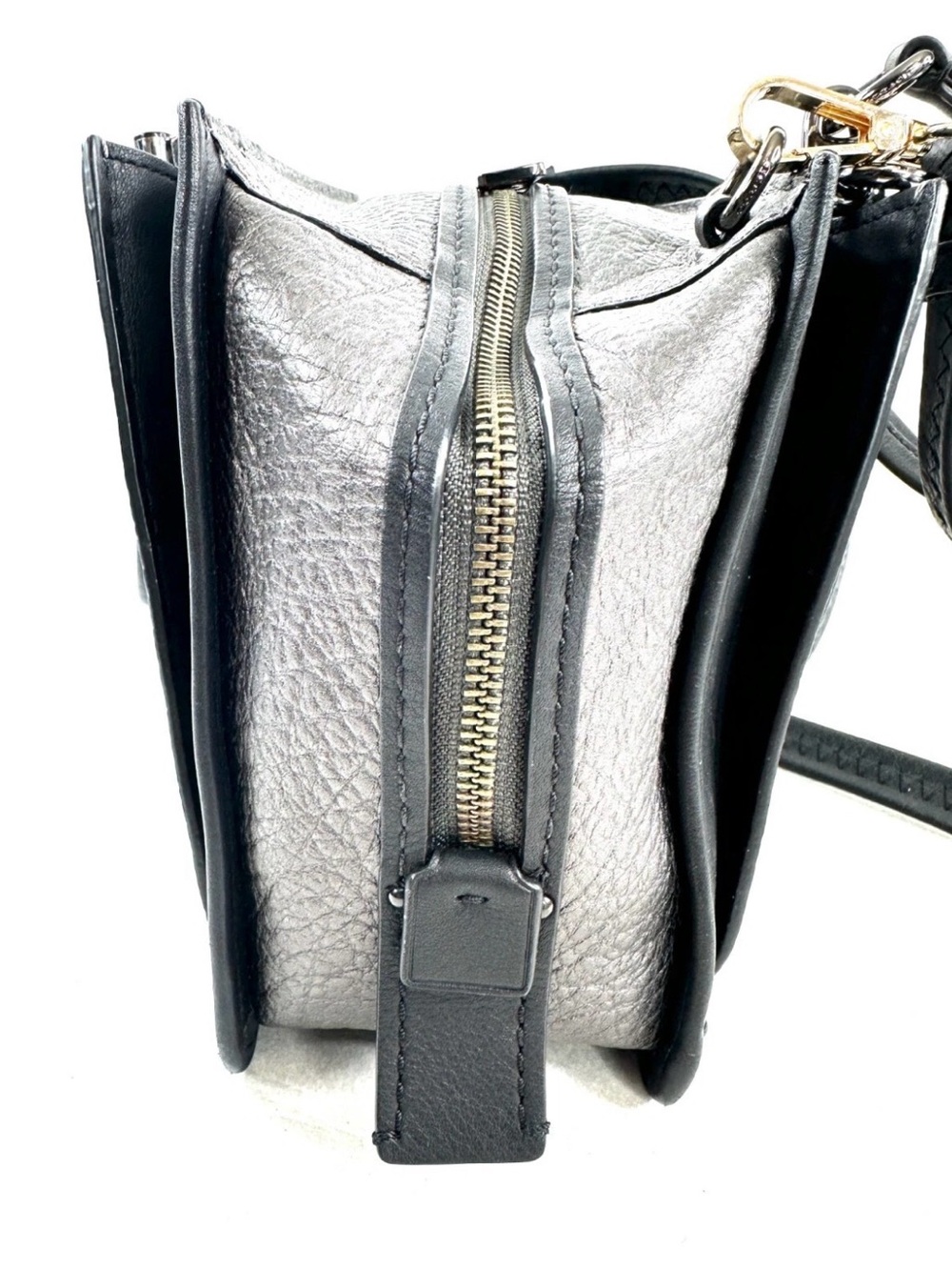 Coach Dreamer 38546 Silver Metallic Embossed Leather Tote Crossbody Bag - Picture 5 of 8